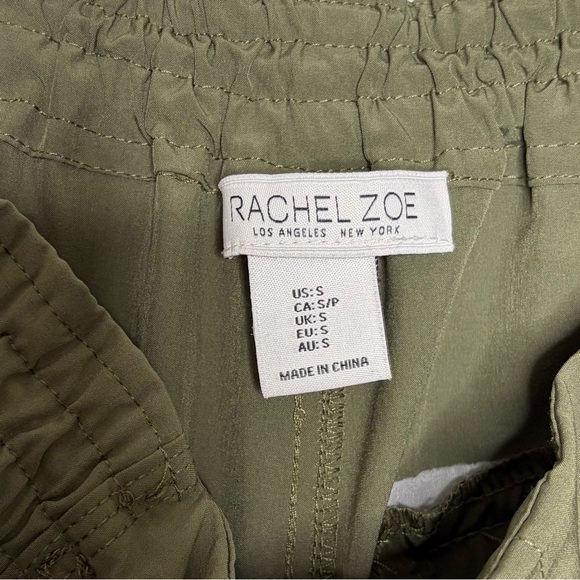 Rachel Zoe Pants Women S Olive Green Mid Rise Parachute Dressy Jogger Drawstring - Picture 8 of 10